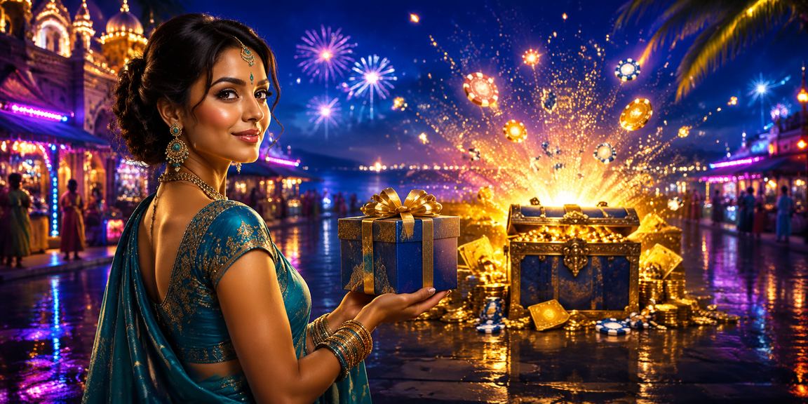 Indian woman with saree enjoying betting experience